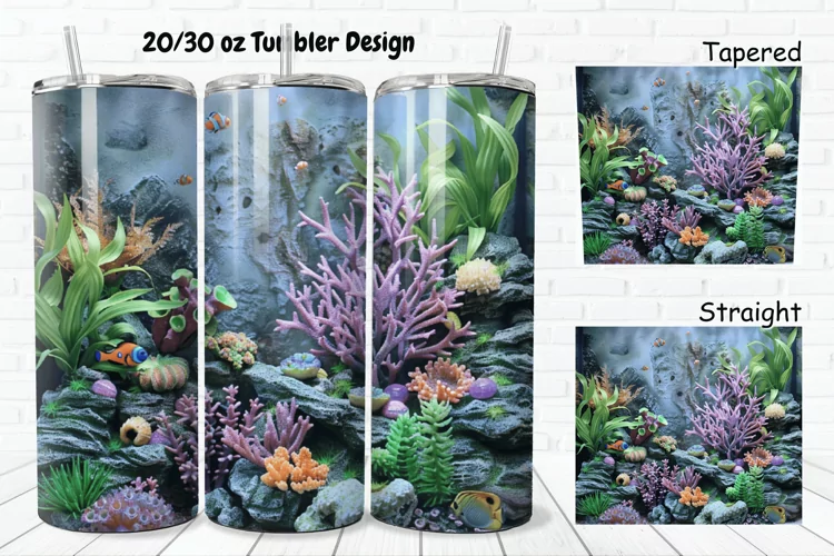 3D Aquarium 20/30oz Skinny Tumbler