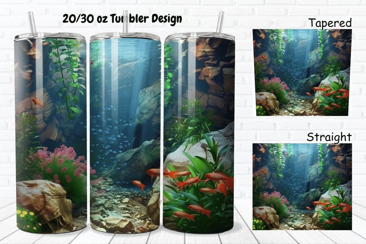 3D Aquarium 20/30oz Skinny Tumbler example image 1