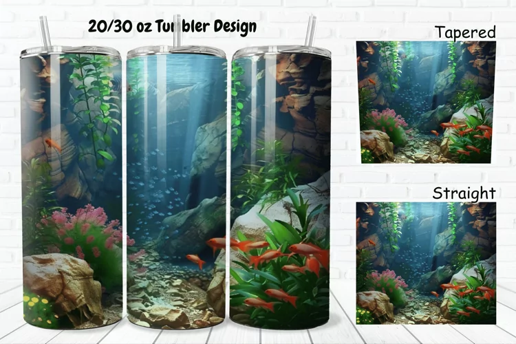 3D Aquarium 20/30oz Skinny Tumbler