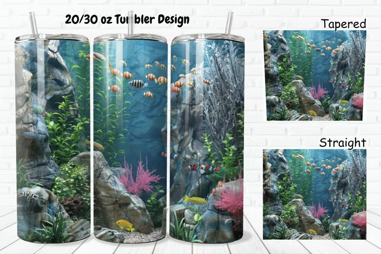 3D Aquarium 20/30oz Skinny Tumbler