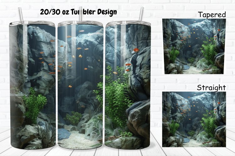 3D Aquarium 20/30oz Skinny Tumbler example image 1
