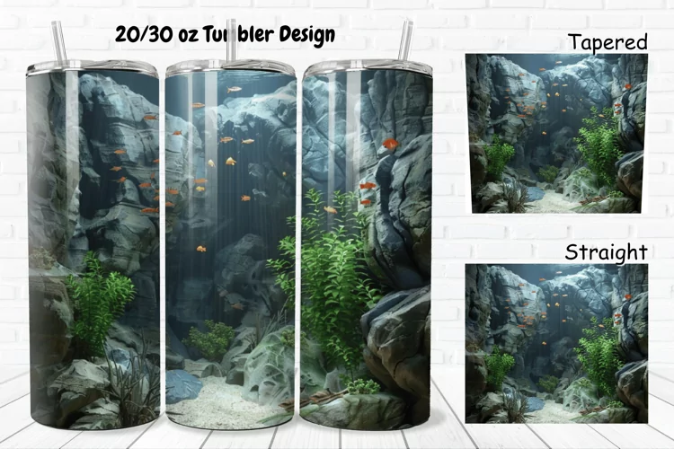 3D Aquarium 20/30oz Skinny Tumbler