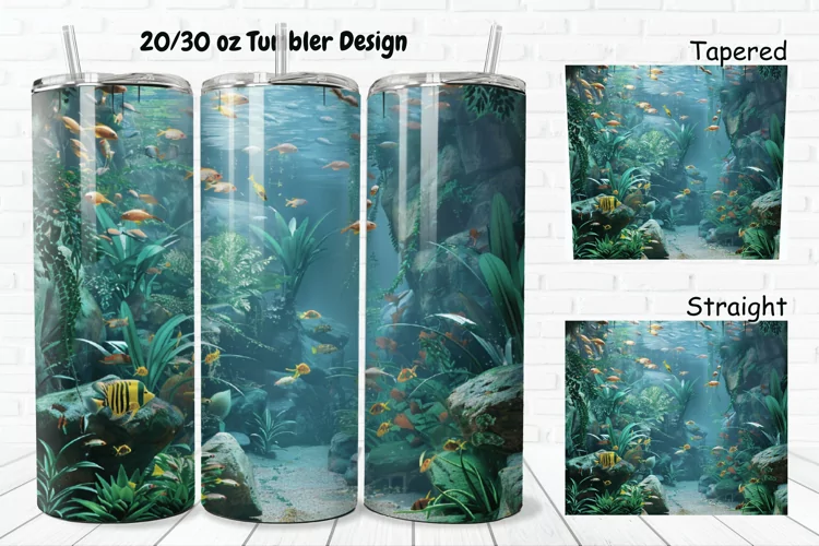 3D Aquarium 20/30oz Skinny Tumbler