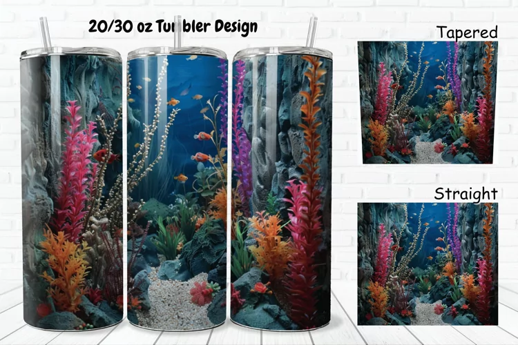 3D Aquarium 20/30oz Skinny Tumbler