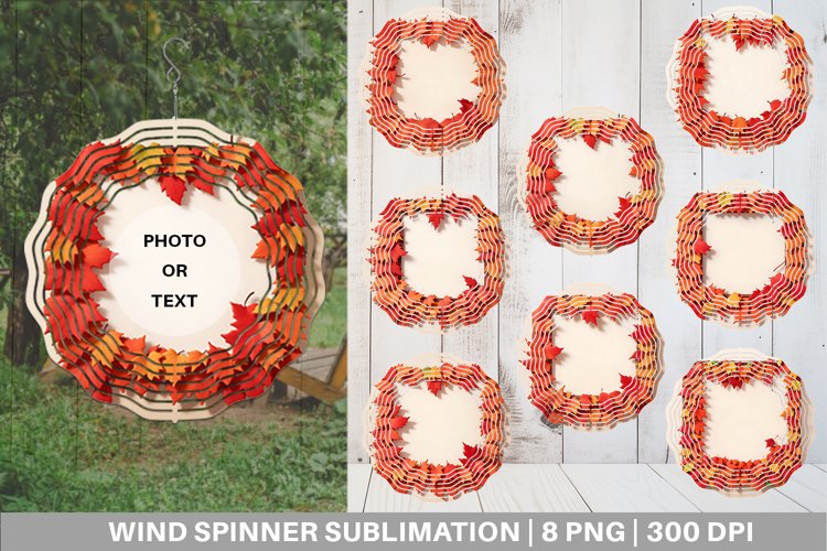 3D Autumn Frame Wind Spinner | Sublimation Spinner Design