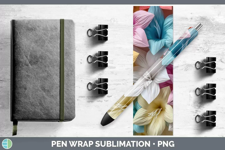 3D Azalea Pen Wrap | Sublimation Epoxy Pen Designs
