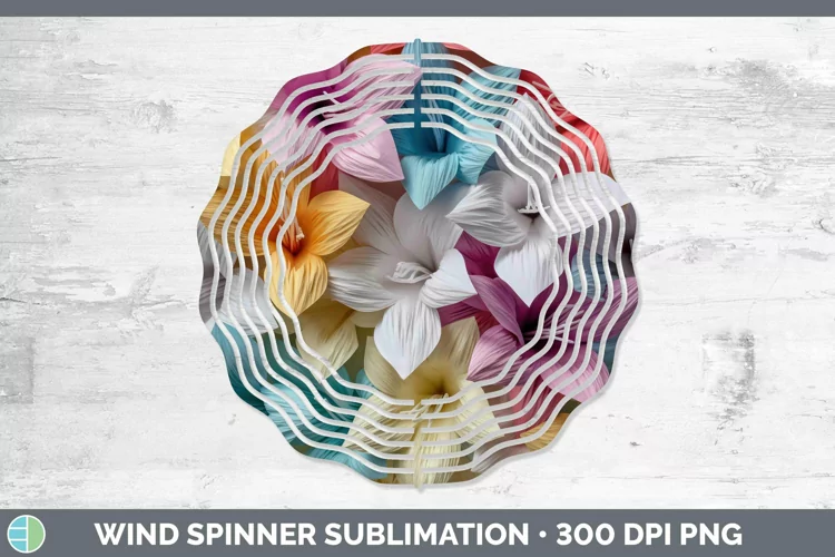 3D Azalea Wind Spinner | Sublimation Spinner Designs