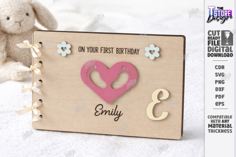 Baby Photo Album Laser Cut | Memory Books SVG | Kids Laser