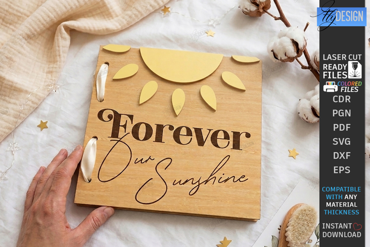 3D Baby Photo Album Laser Cut | Layered Memory Book Cover