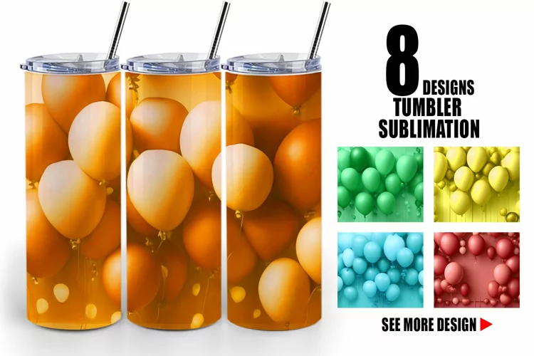 3D Balloons | Tumbler Sublimation Wrap