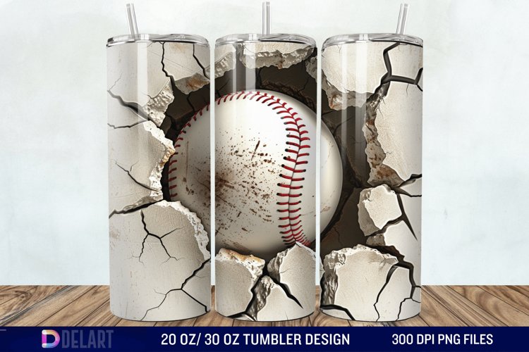 3D Baseball Tumbler Wrap