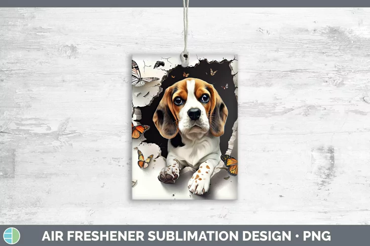 3D Beagle Air Freshener | Sublimation Car Freshener Designs