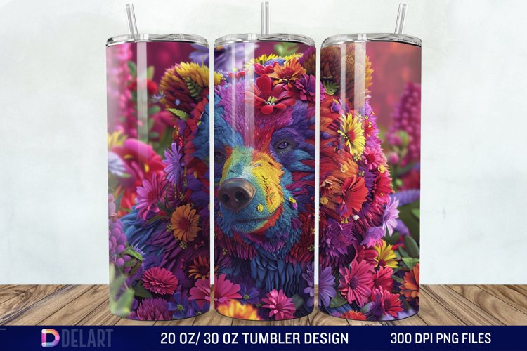 3D Bear Mama Tumbler Wrap