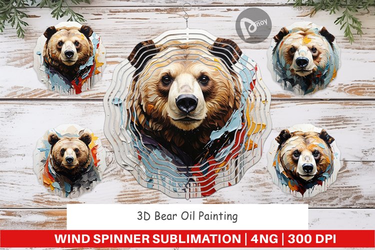 Wind Spinner 3D Bear Painting