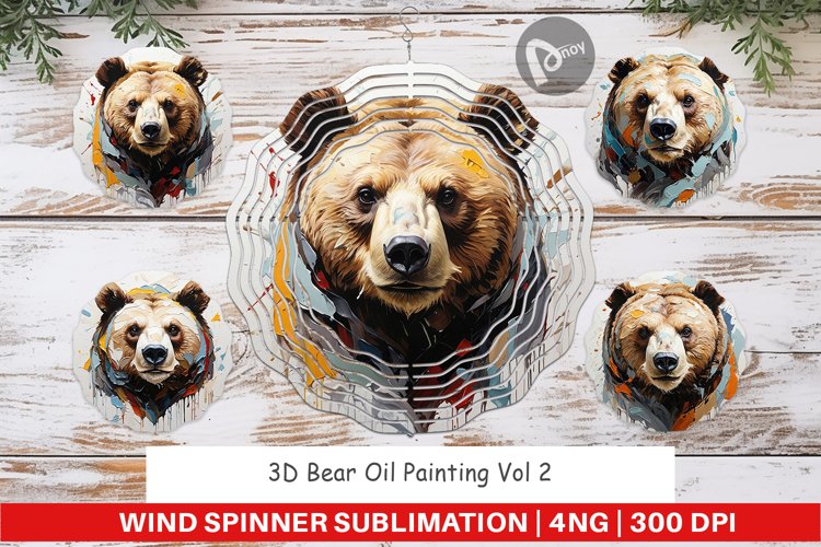 Wind Spinner 3D Bear Painting