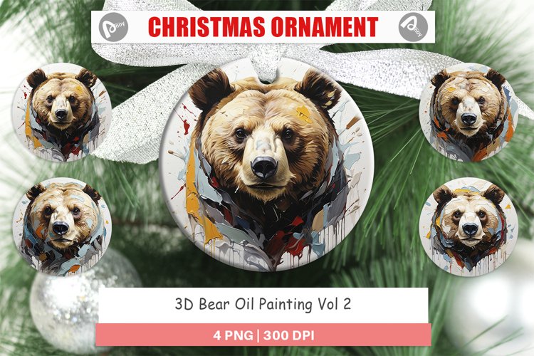 Christmas Ornaments 3D Bear Painting