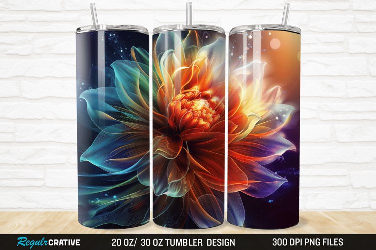 3D Beautiful Flower 20/30oz Skinny Tumbler example image 1