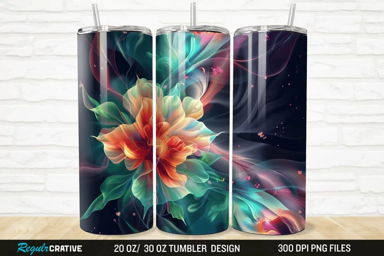 3D Beautiful Flower 20/30oz Skinny Tumbler