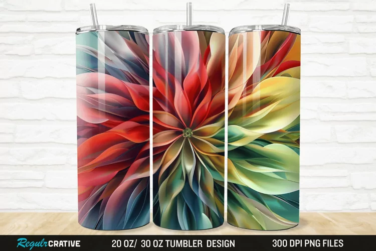 3D Beautiful Flower 20/30oz Skinny Tumbler