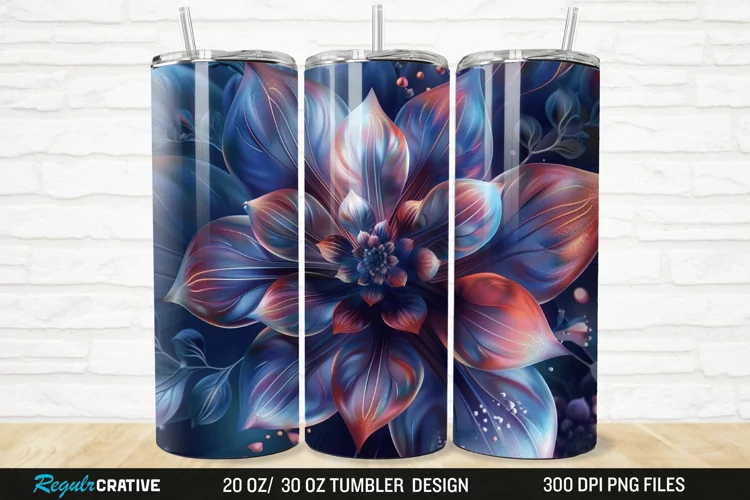 3D Beautiful Flower 20/30oz Skinny Tumbler