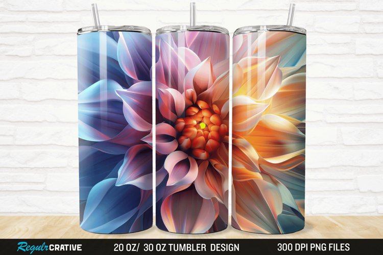 3D Beautiful Flower 20/30oz Skinny Tumbler example image 1