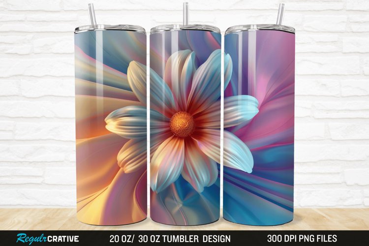 3D Beautiful Flower 20/30oz Skinny Tumbler example image 1