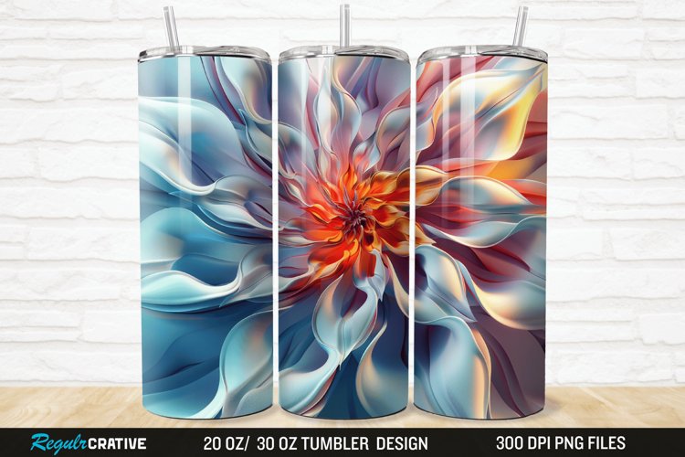 3D Beautiful Flower 20/30oz Skinny Tumbler example image 1