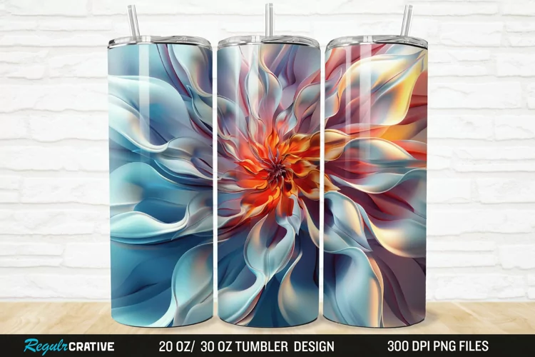 3D Beautiful Flower 20/30oz Skinny Tumbler