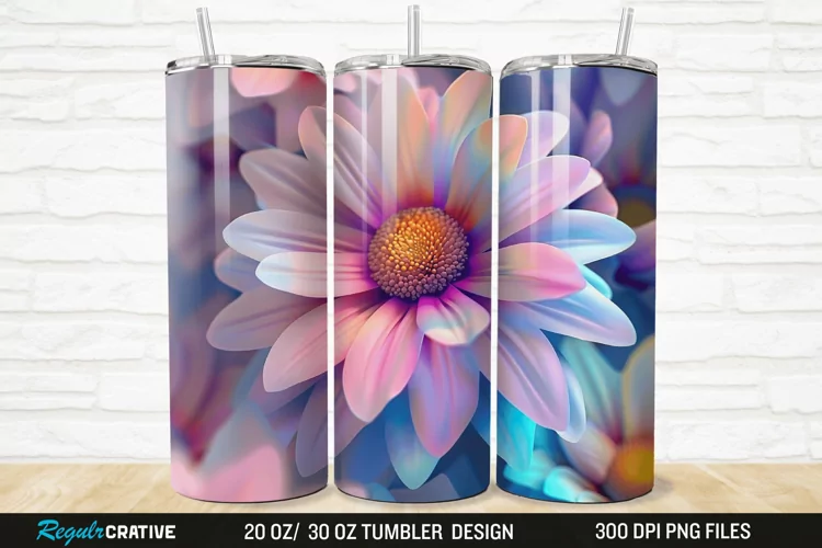 3D Beautiful Flower 20/30oz Skinny Tumbler