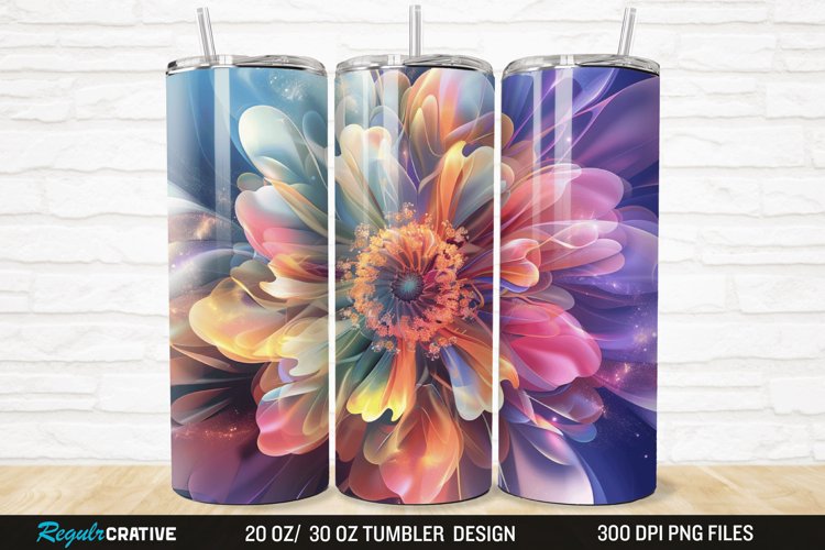 3D Beautiful Flower 20/30oz Skinny Tumbler example image 1