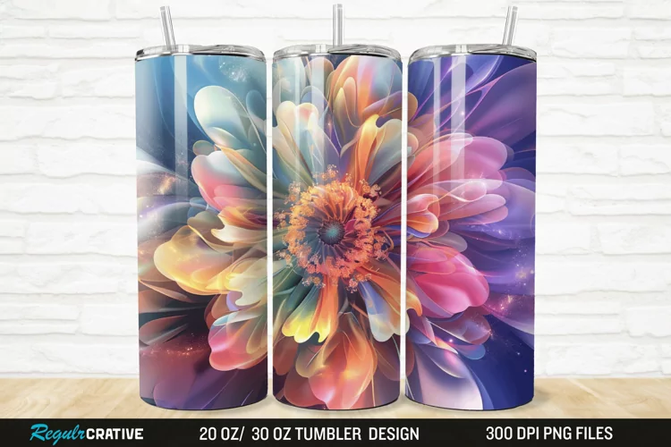 3D Beautiful Flower 20/30oz Skinny Tumbler