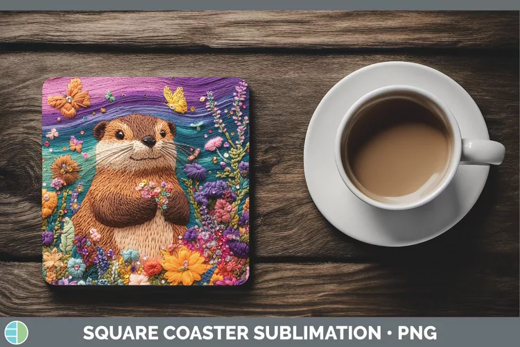 3D Beaver Square Coaster Sublimation Coaster Designs
