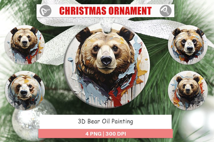 Christmas Ornaments 3D Bear Painting