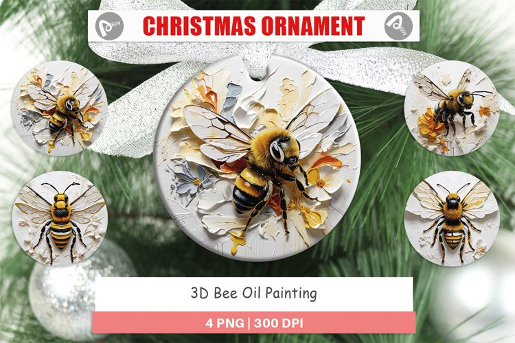 Christmas Ornaments 3D Bee Painting