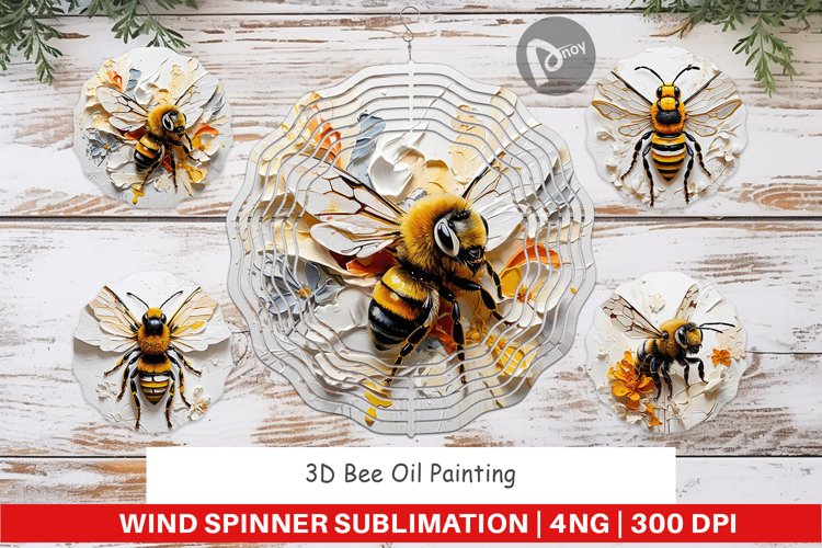 Wind Spinner 3D Bee Painting