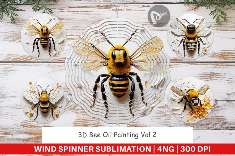 Wind Spinner 3D Bee Painting