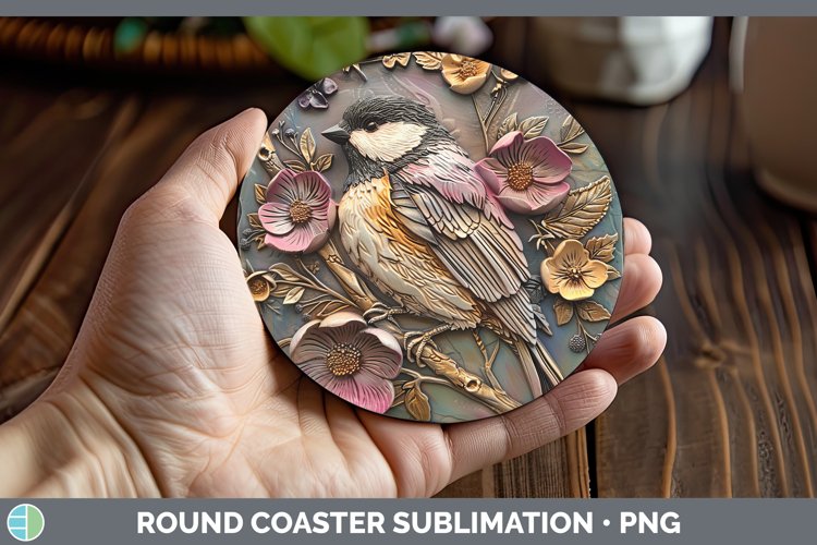 Gorgeous3D Birds Round Coaster design.