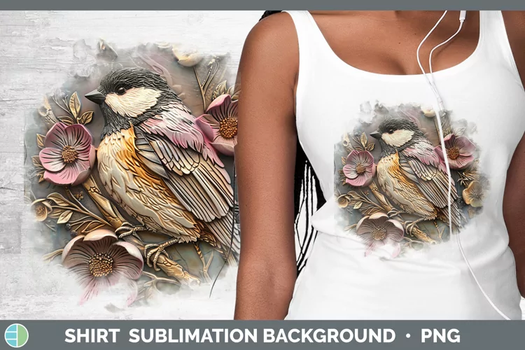 3D Birds Chickadee Shirt Sublimation Sublimation Background