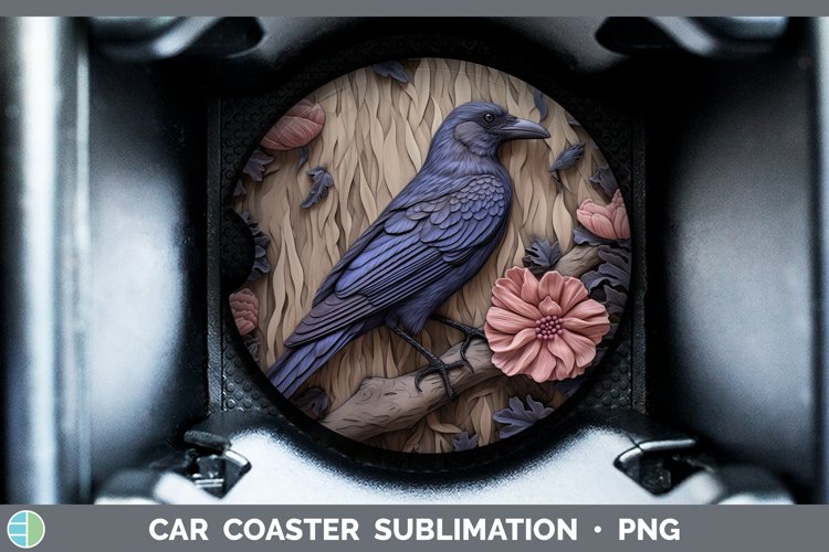 3D Birds Crow Car Coaster Sublimation Coaster Designs