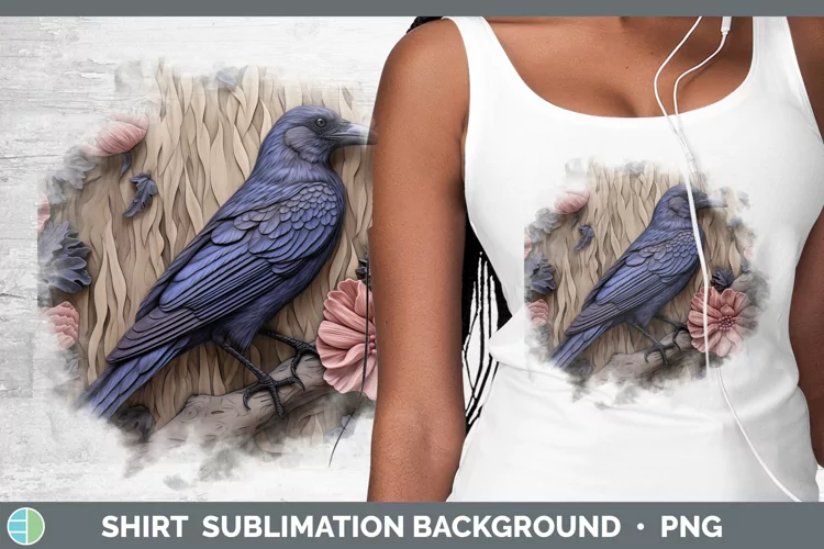 3D Birds Crow Shirt Sublimation Sublimation Background Desig