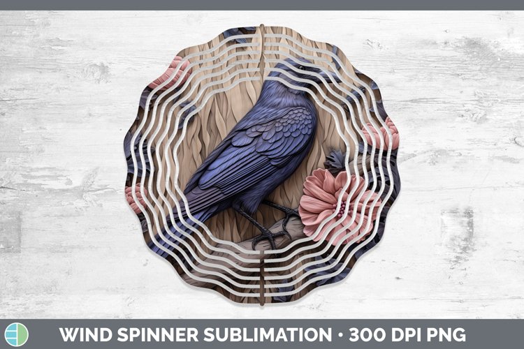 3D Birds Crow Wind Spinner Sublimation Spinner Designs