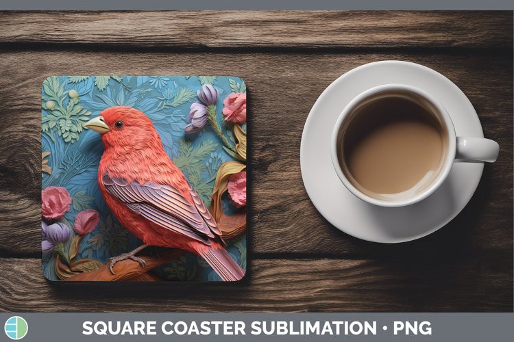 Gorgeous3D Birds Square Coaster design.