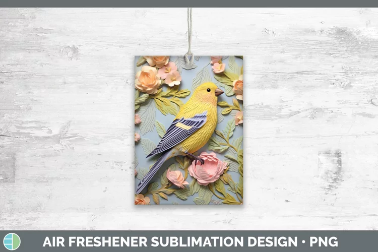 3D Birds Goldfinch Air Freshener Sublimation Car Freshener D