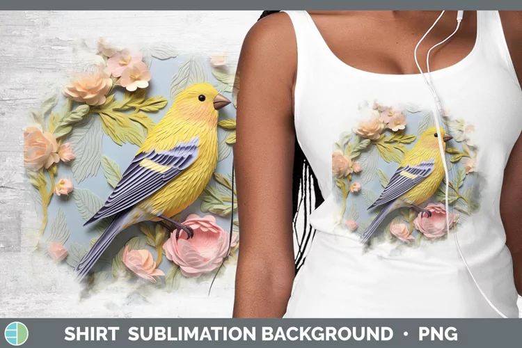 3D Birds Goldfinch Shirt Sublimation Sublimation Background