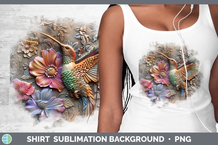 3D Birds Hummingbird Shirt Sublimation Sublimation Backgroun