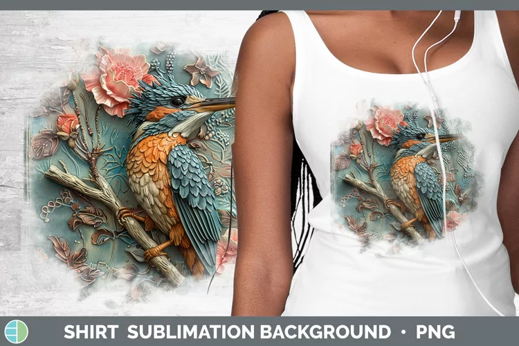 3D Birds Kingfisher Shirt Sublimation Sublimation Background