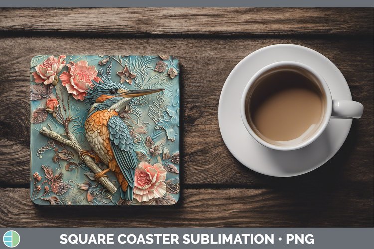 Gorgeous3D Birds Square Coaster design.
