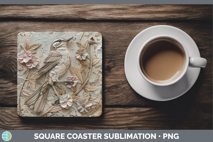 Gorgeous3D Birds Square Coaster design.