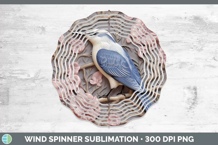 3D Birds Nuthatch Wind Spinner Sublimation Spinner Designs