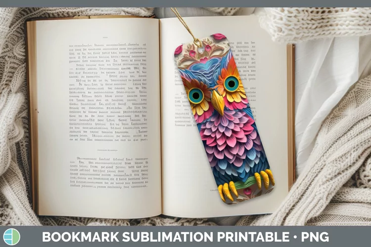 3D Birds Owl Bookmark Sublimation Printable Designs